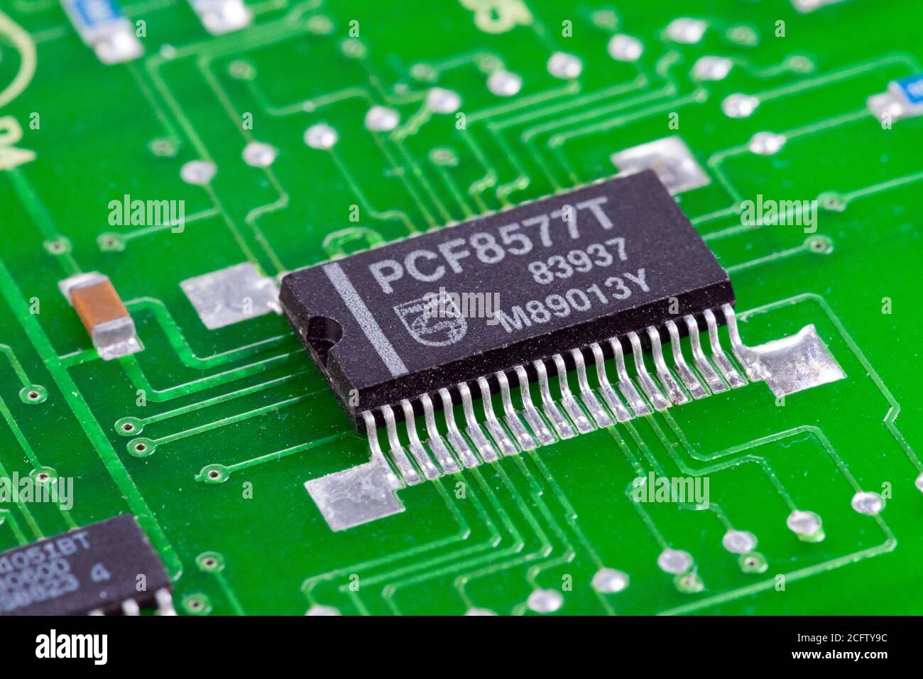 Philips integrated circuit on board Stock Photo