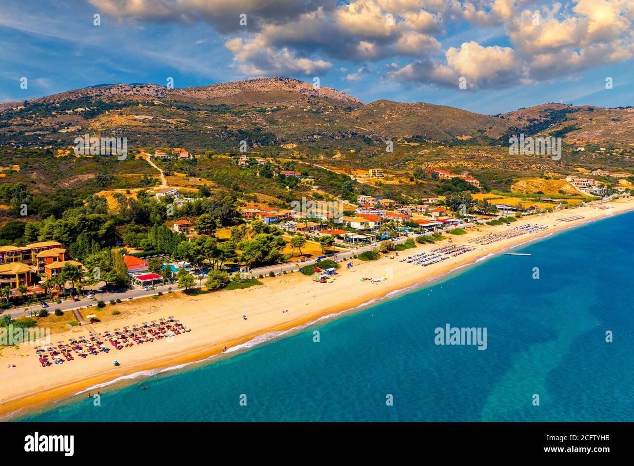 Skala Beach View From Above Cephalonia Greece Skala Famous Beach In skala-beach-view-from-above-cephalonia-greece-skala-famous-beach-in