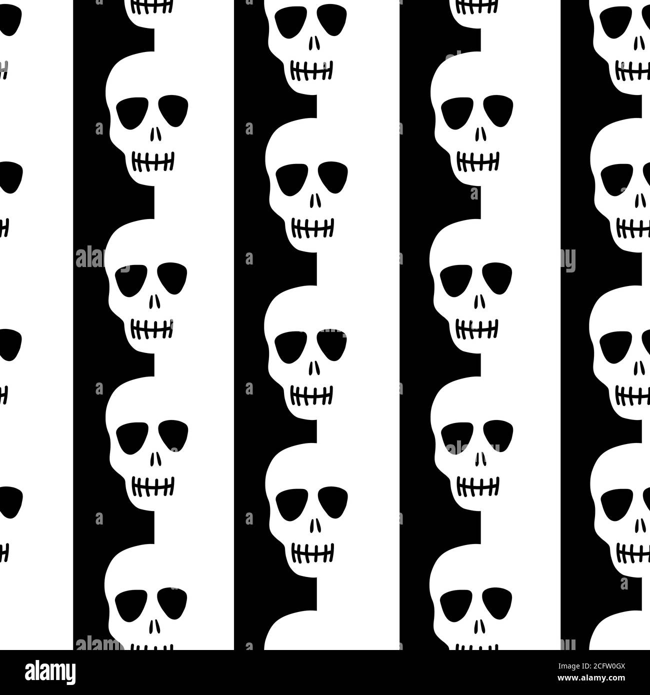 skull pattern. Striped pattern with skulls Stock Vector