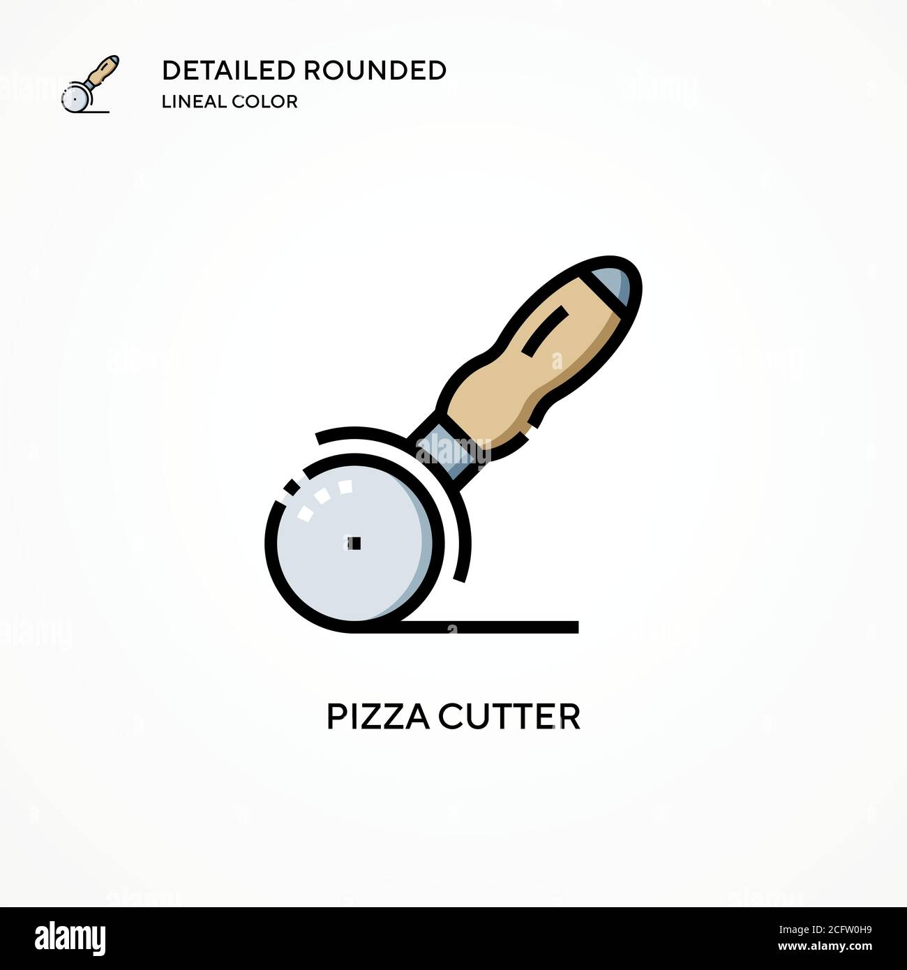 Pizza cutter vector icon. Modern vector illustration concepts. Easy to