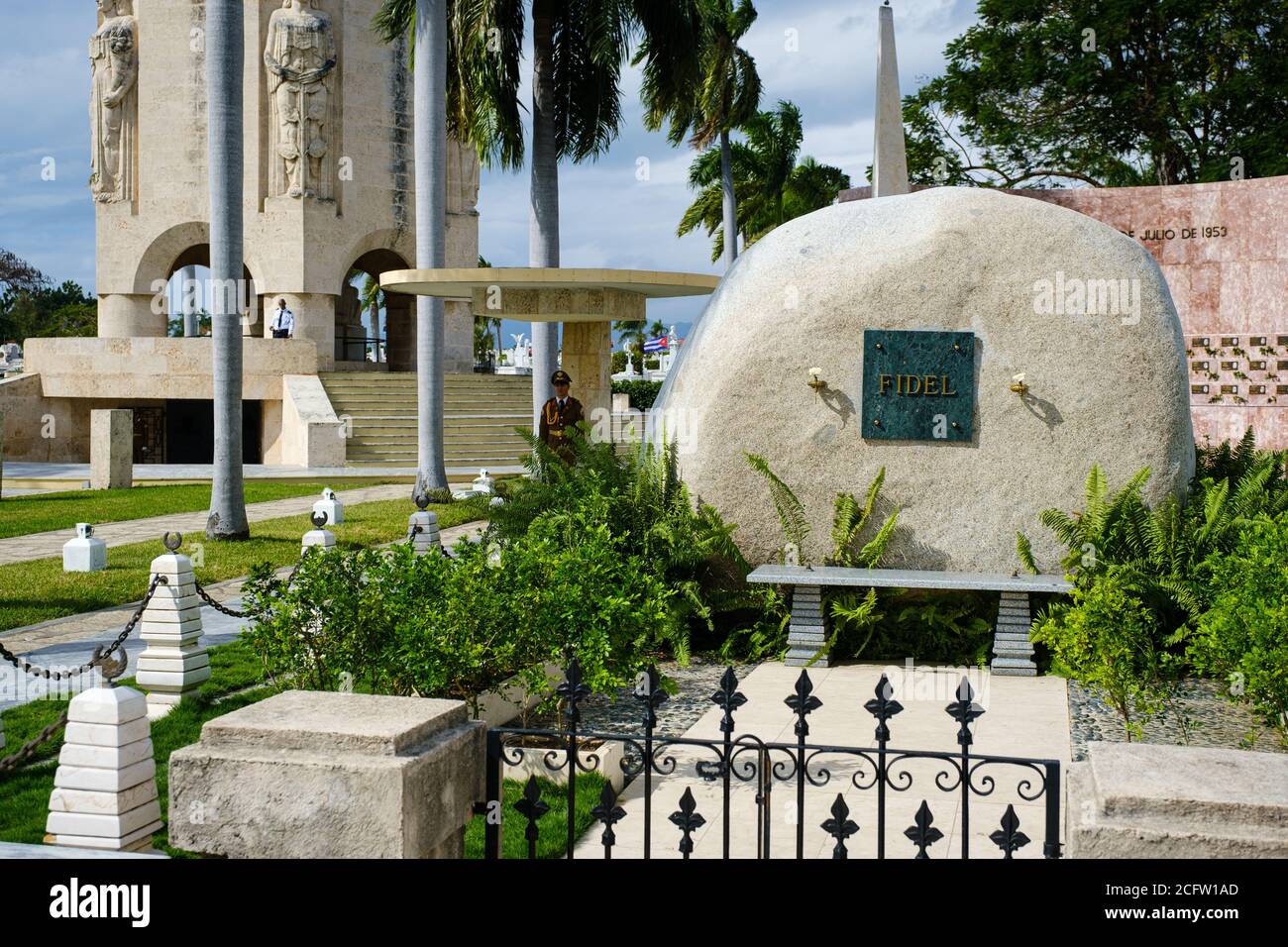 SANTIAGO DE CUBA, CUBA - CIRCA JANUARY 2020: Fidel Castro Mausoleum at the Santa Ifigenia Cemetery in Santiago de Cuba. This is the resting place of a Stock Photo