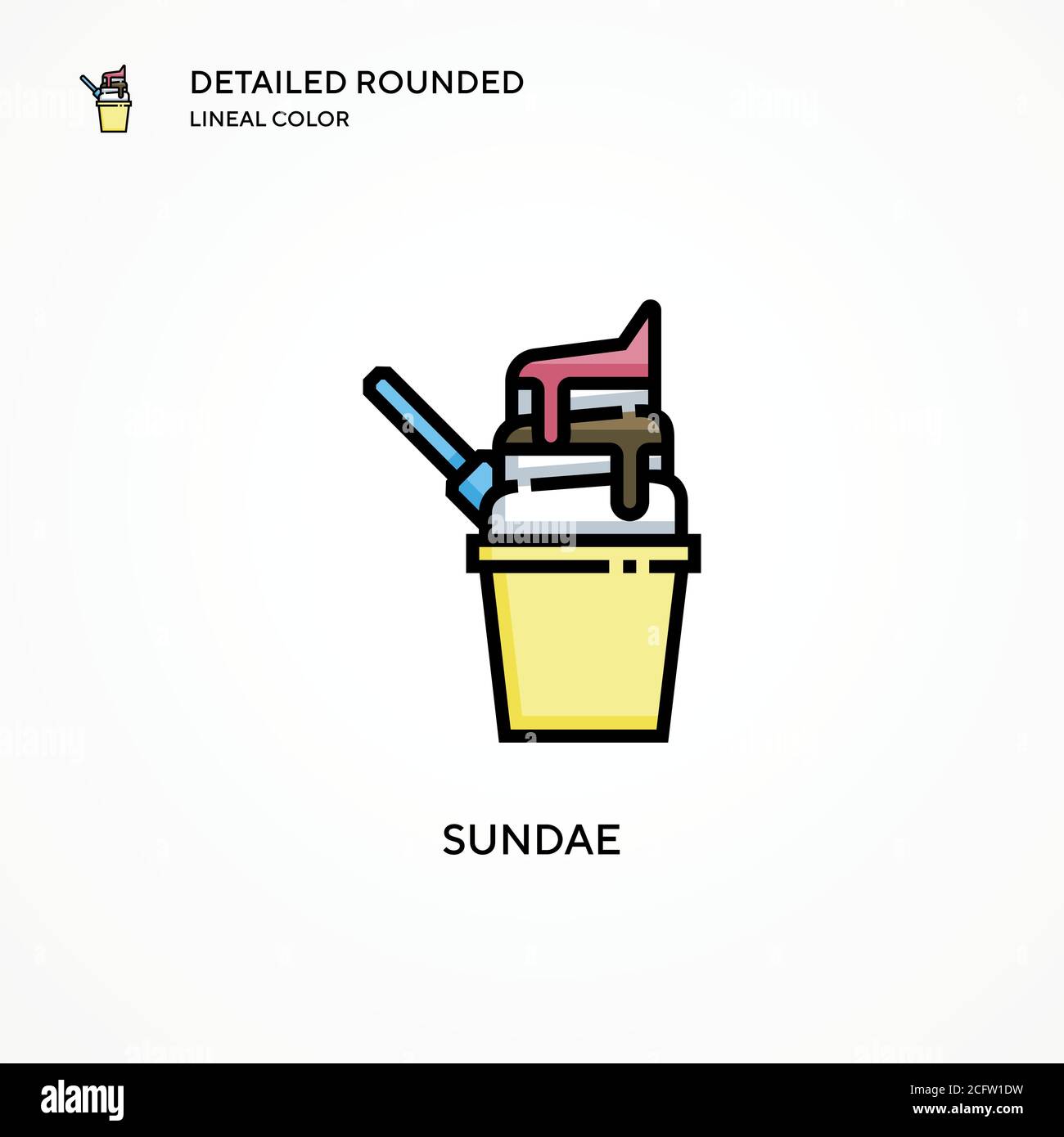 Sundae vector icon. Modern vector illustration concepts. Easy to edit ...