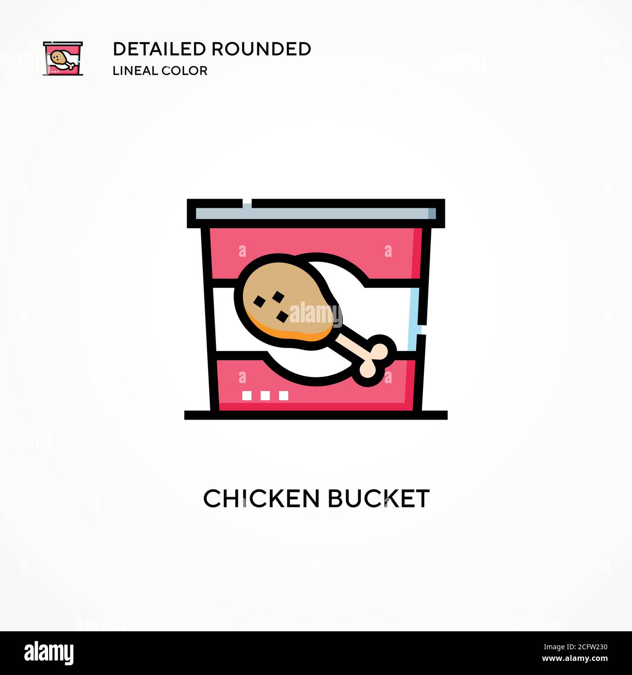 Chicken bucket vector icon. Modern vector illustration concepts. Easy to edit and customize