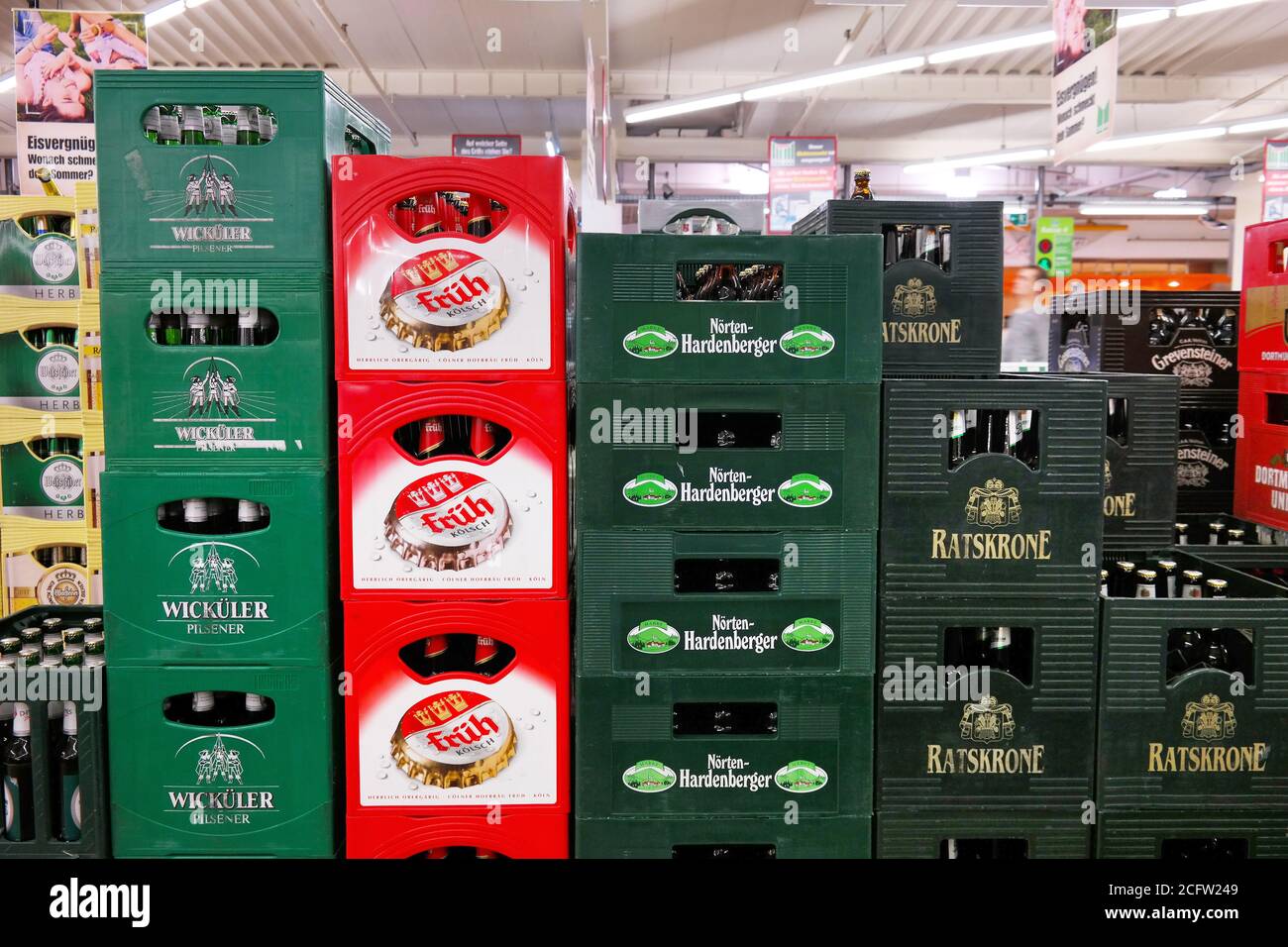 Beer section in a Hypermarket Stock Photo