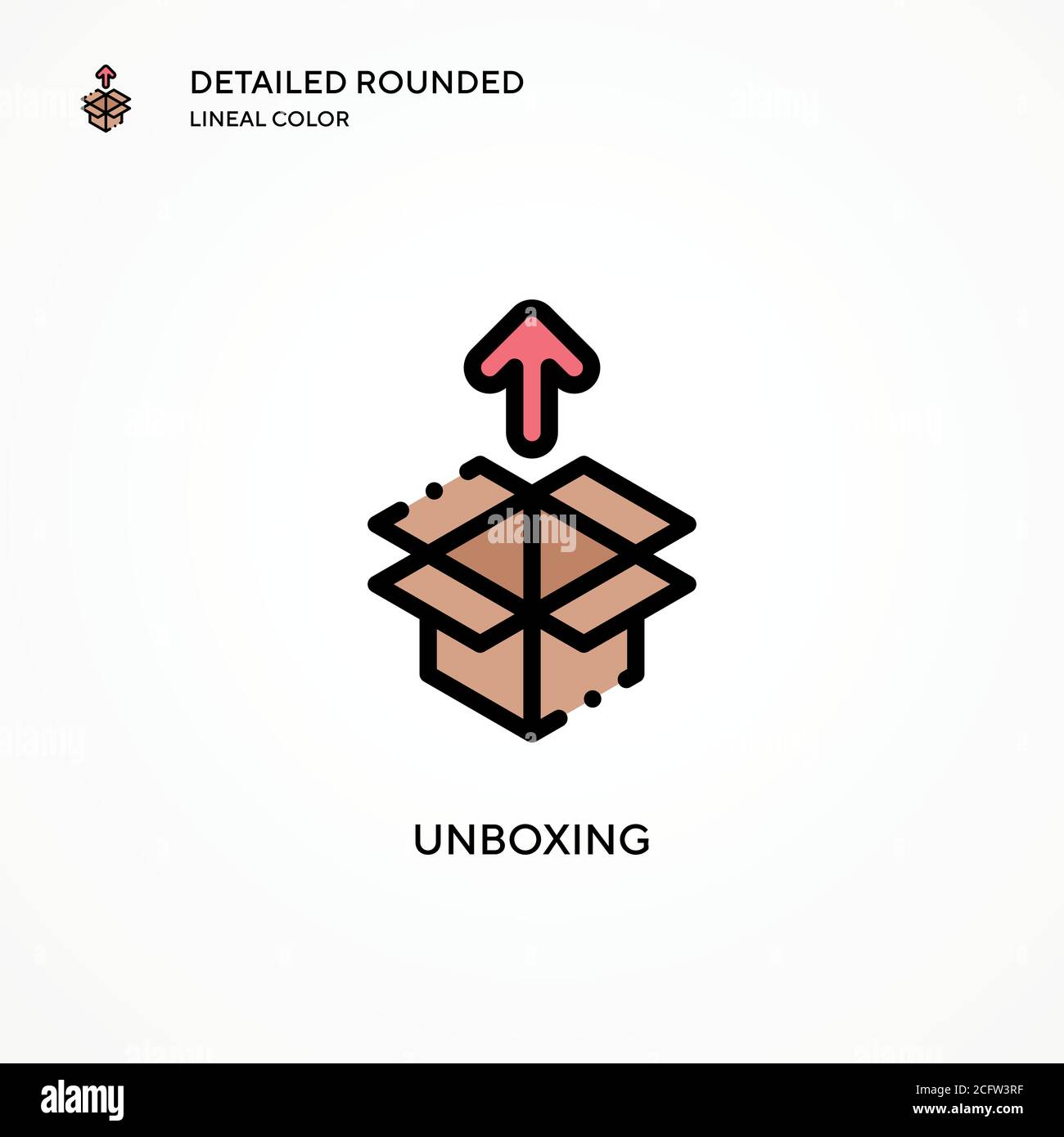 Unboxing vector icon. Modern vector illustration concepts. Easy to edit ...