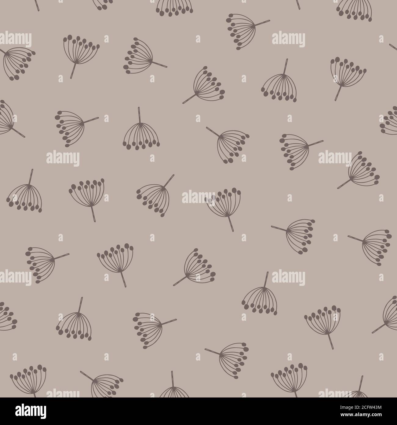 Vector seamless pattern with stylized branches. Decorative background