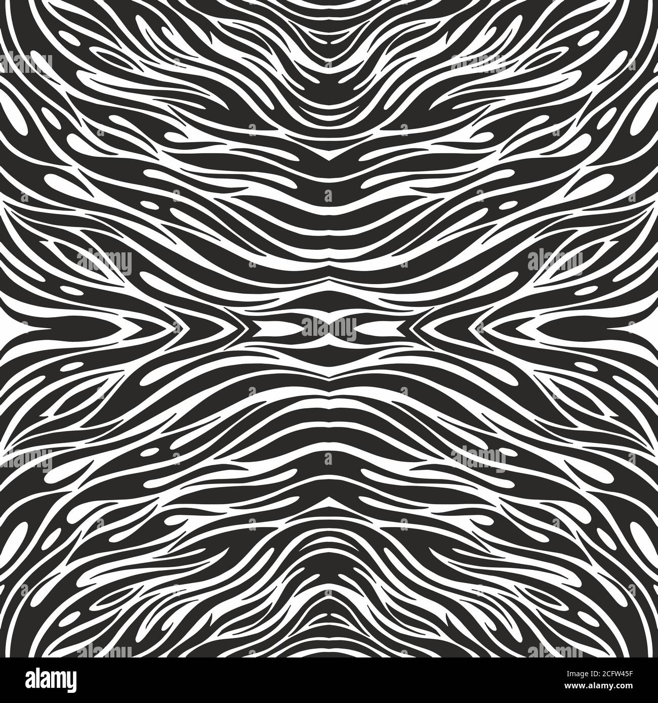Black and white zebra skin. Vector illustration. Seamless pattern Stock ...