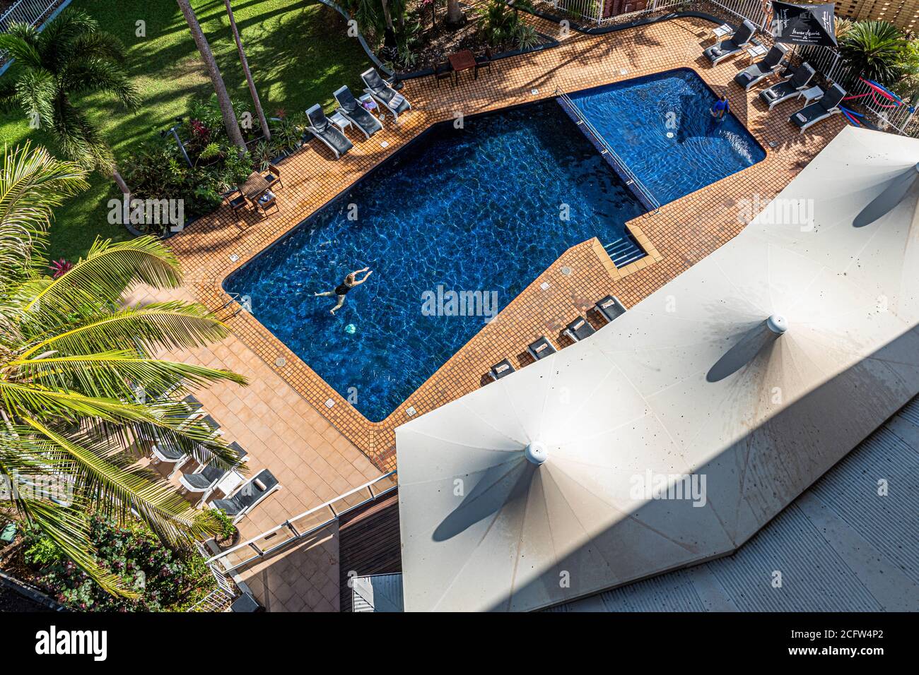 Swimming Pool of Hilton Hotel in Darwin City, Australia Stock Photo