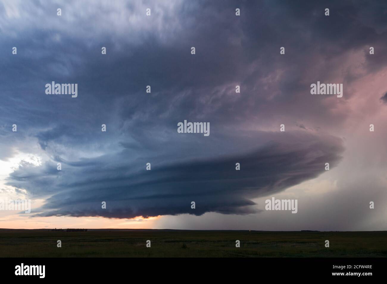 Great plains landscape and supercell thunderstorm cloud near Martin ...
