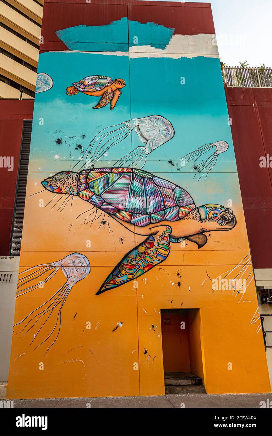 Murals in Darwin City, Australia Stock Photo