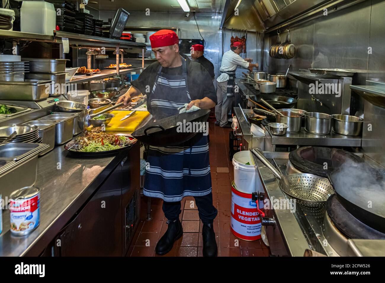 Kitchen-Chef Jimmy Shu of Hanuman in Darwin, Northern Territory, Australia Stock Photo