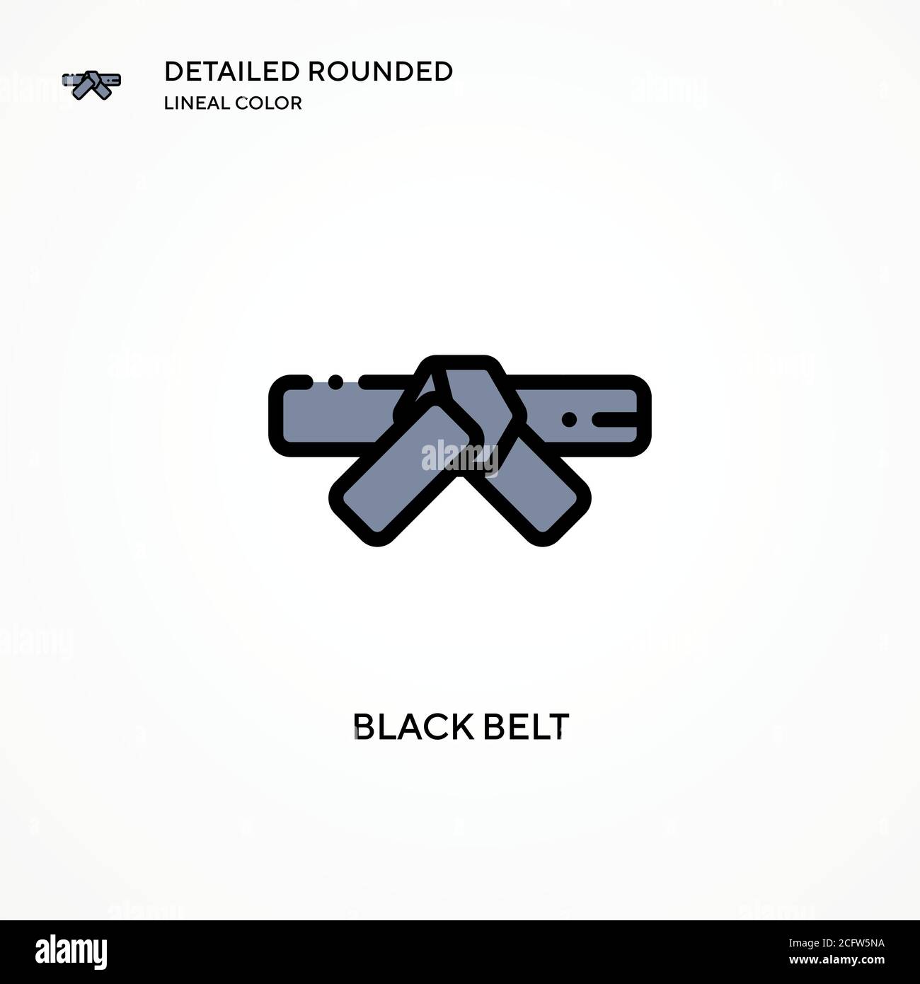 Black belt vector icon. Modern vector illustration concepts. Easy to edit and customize. Stock Vector