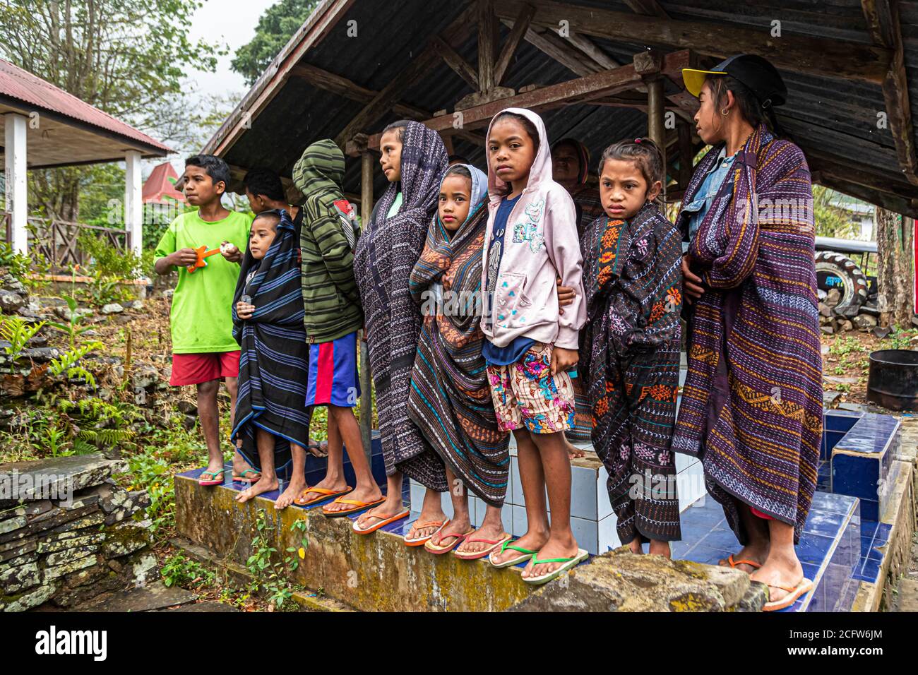 Indonesian People in traditional attire Stock Photo
