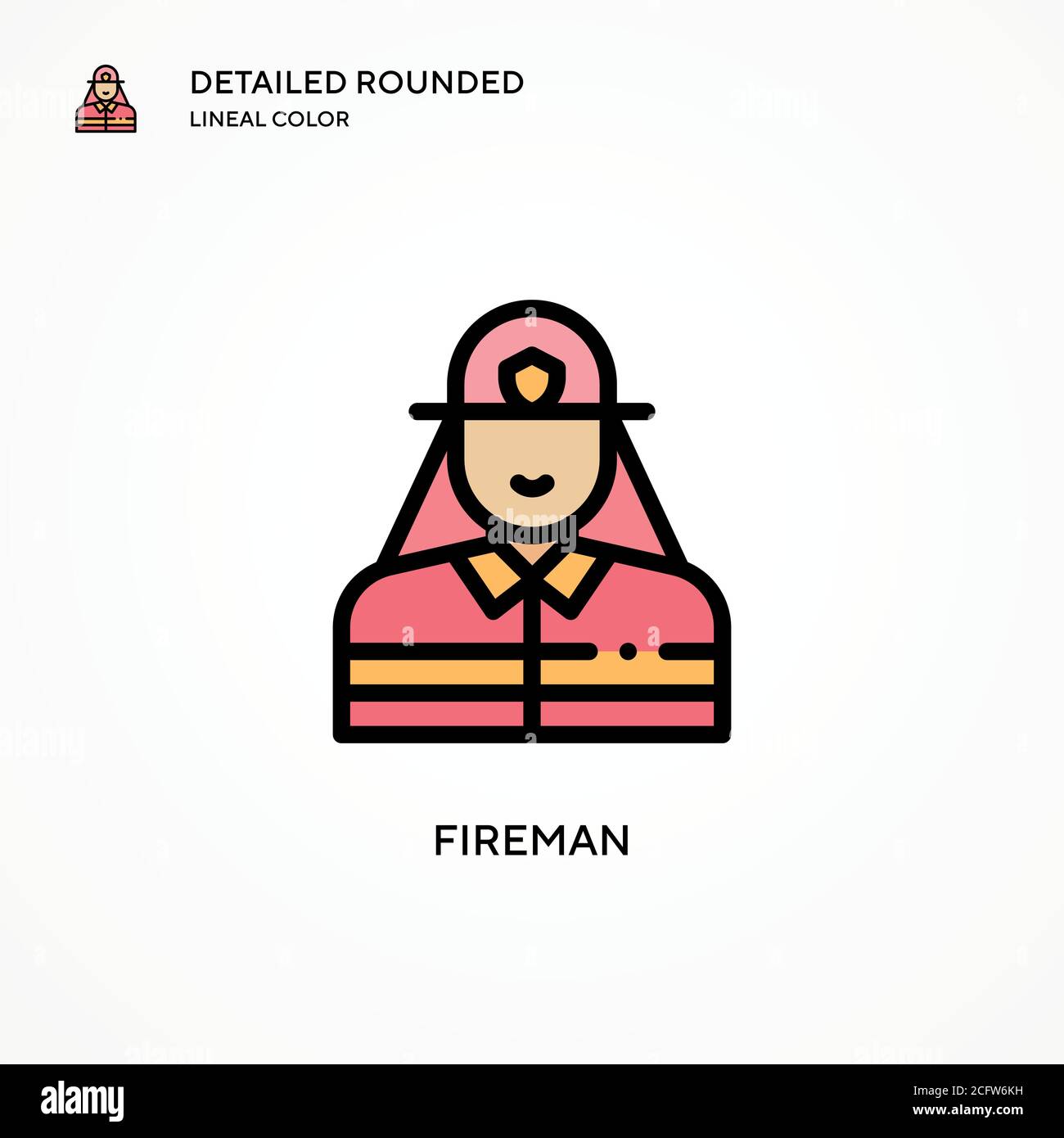 Fireman vector icon. Modern vector illustration concepts. Easy to edit and customize. Stock Vector