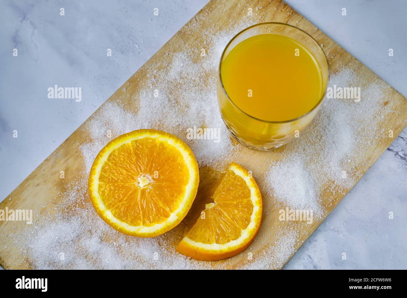 Healthy food and drink from fresh oranges  Stock Photo