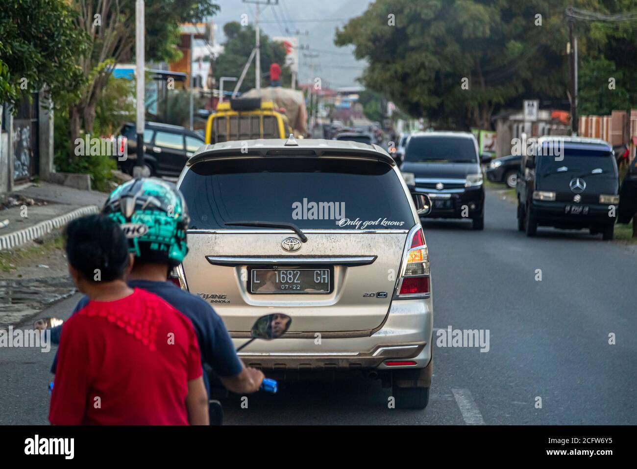 Road traffic in Indonesia, Sunda Islands, Indonesia Stock Photo
