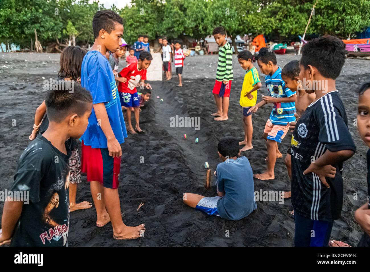 Beach-Games, Sunda Islands, Indonesia Stock Photo
