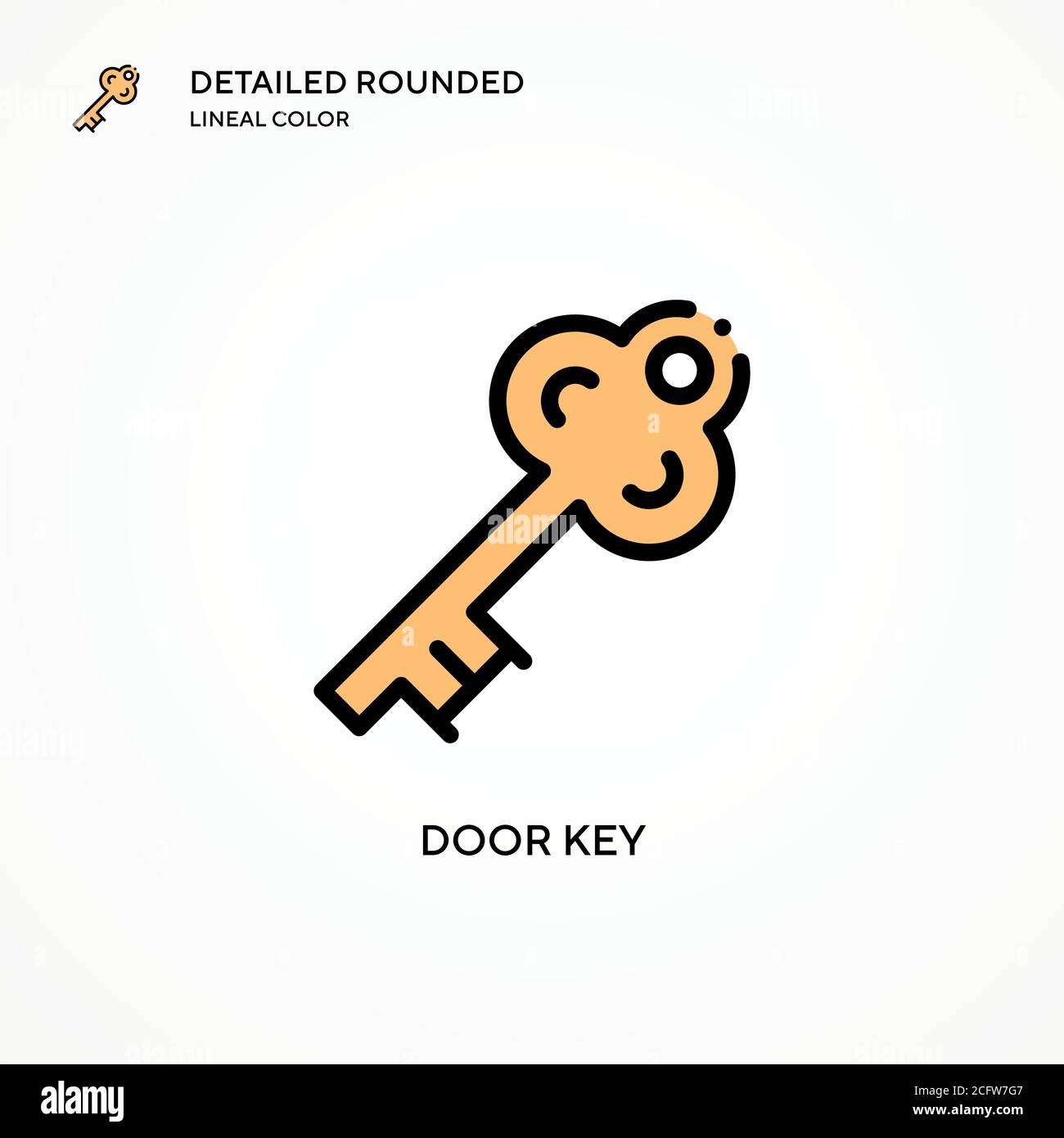 Door key vector icon. Modern vector illustration concepts. Easy to edit and customize Stock