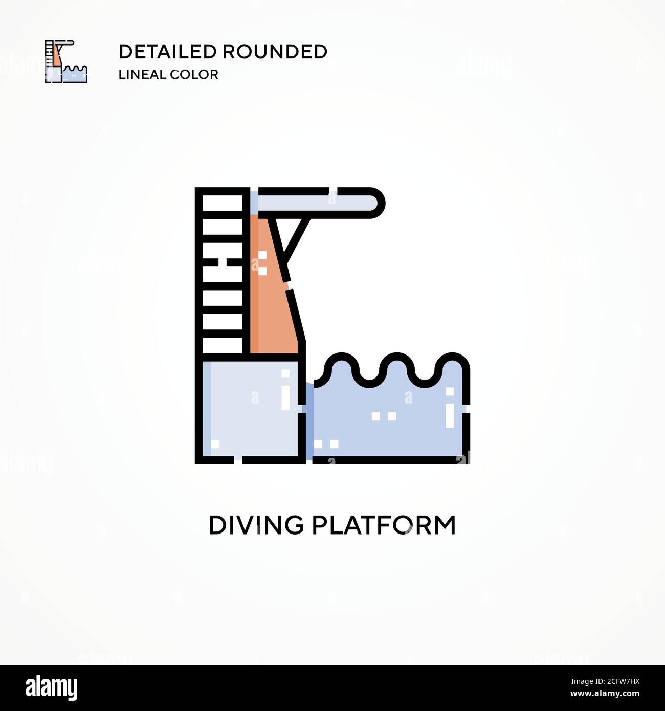 Diving platform vector icon. Modern vector illustration concepts. Easy to edit and customize. Stock Vector