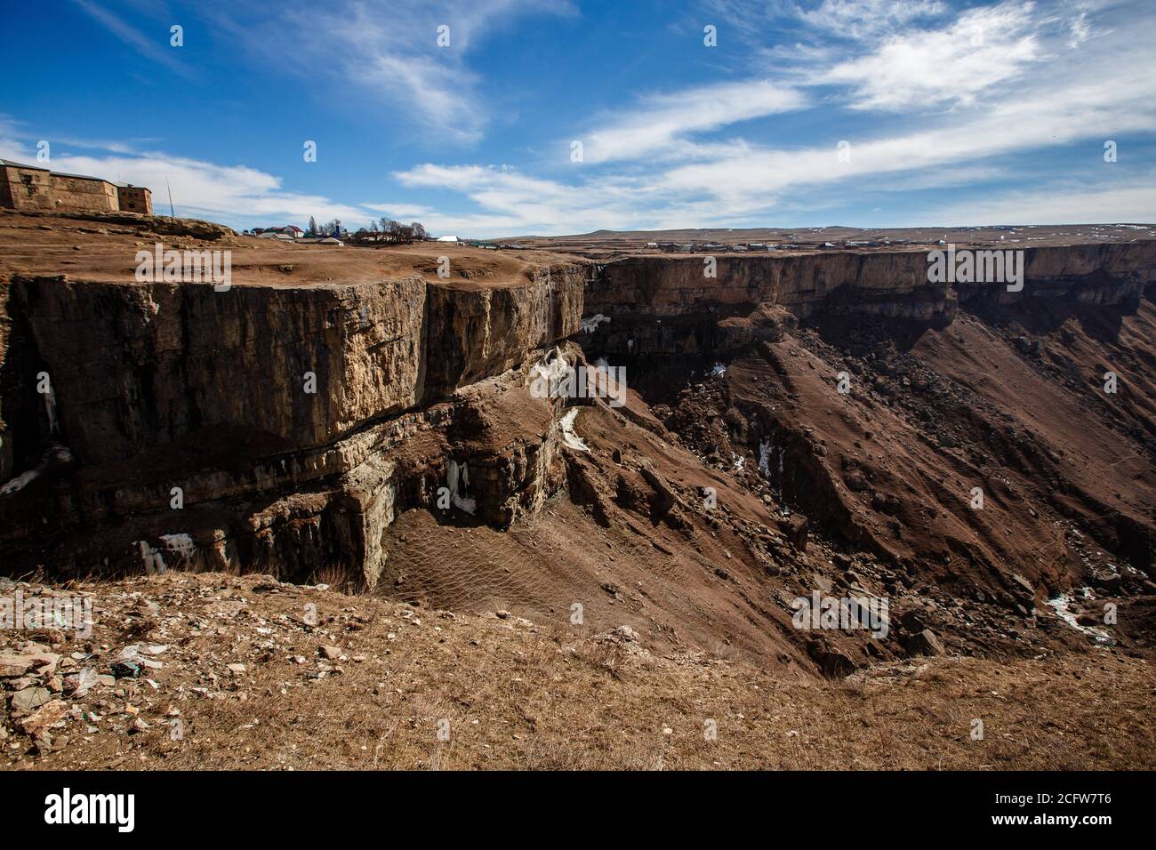 Hunzah. Tobot Waterfall. Canyon Of Khunzakh. Russia, Dagestan Stock Photo