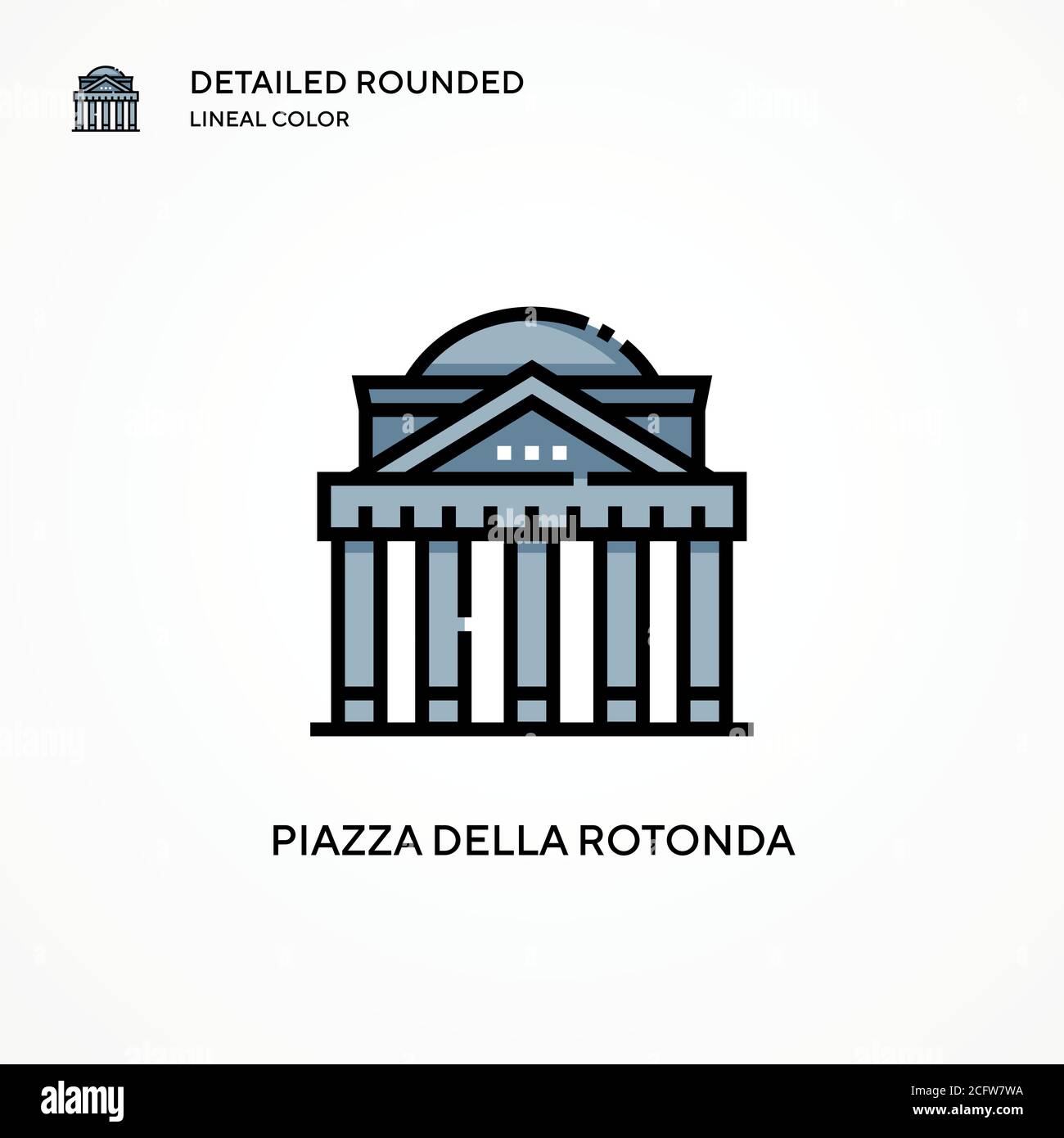 Piazza della rotonda vector icon. Modern vector illustration concepts. Easy to edit and customize. Stock Vector