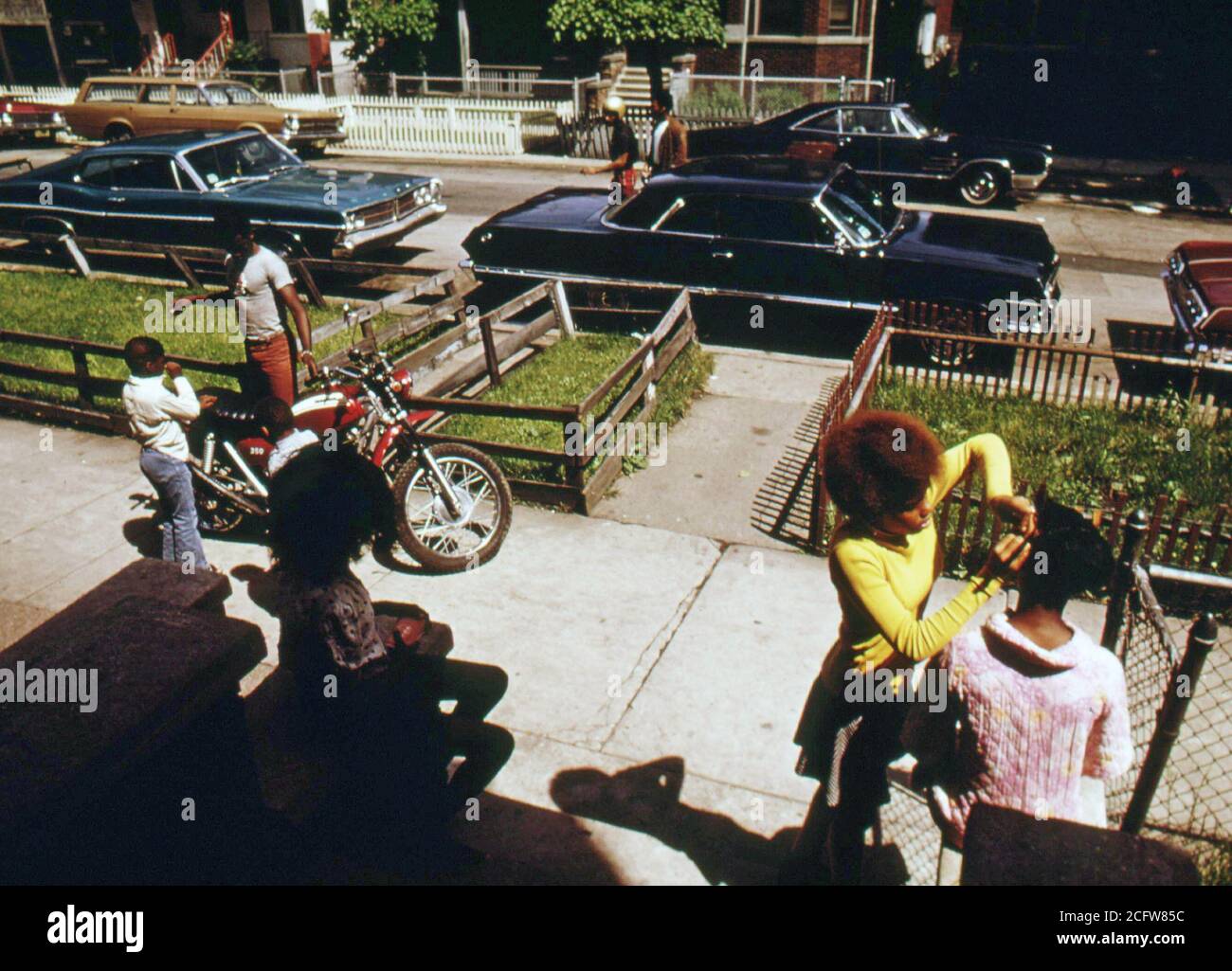 Black Neighbors Outside On Chicago's West Side. They Are Part Of The