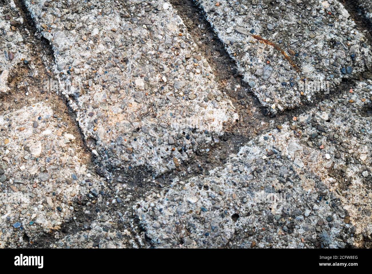 Close up of brick shaped stone walkway Stock Photo