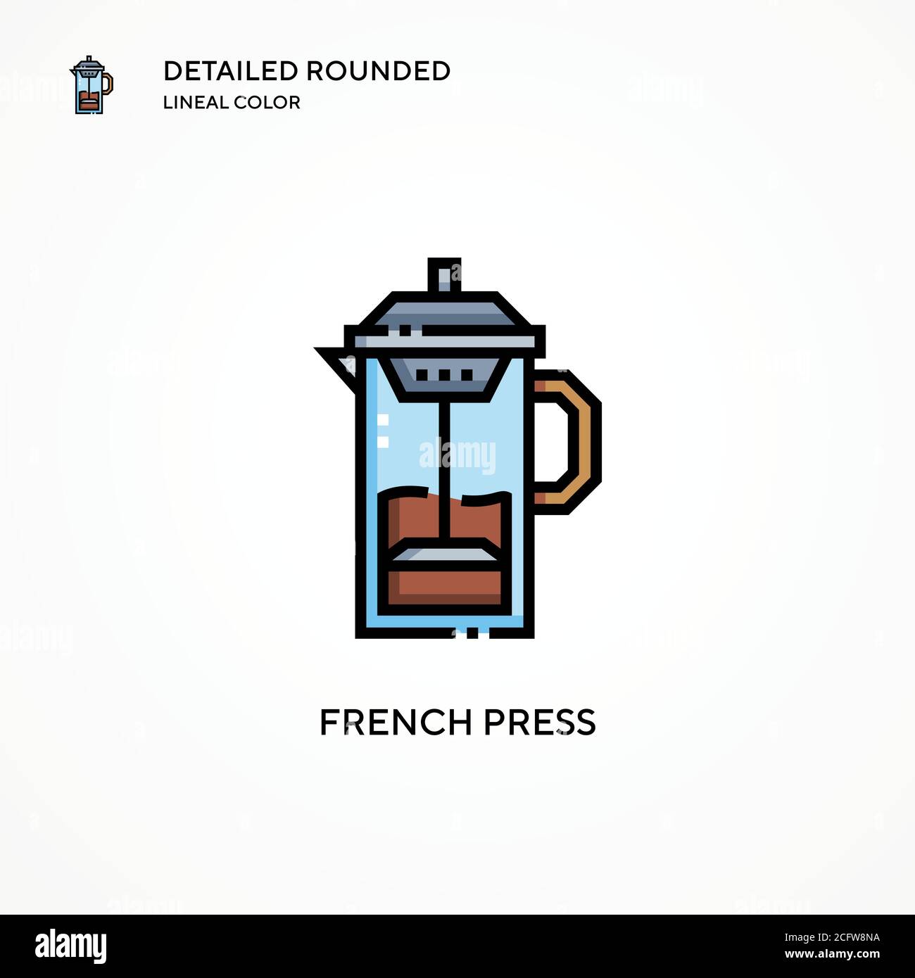 French press vector icon. Modern vector illustration concepts. Easy to