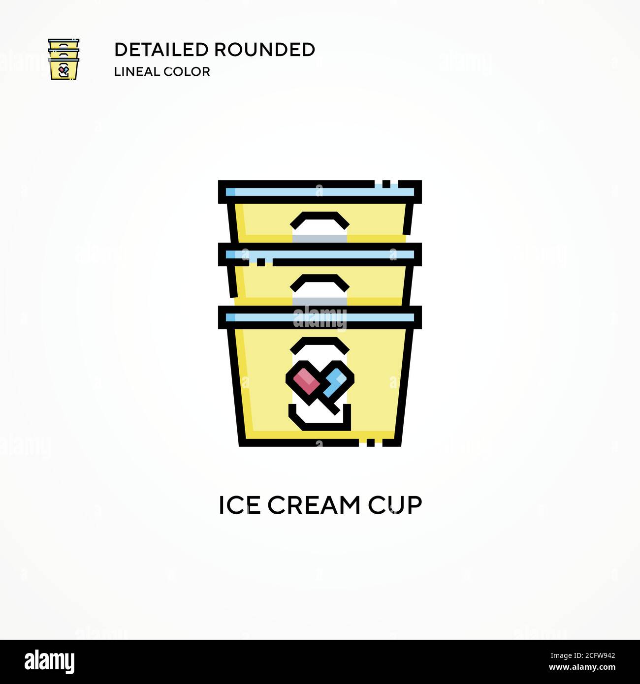 Ice cream cup vector icon. Modern vector illustration concepts. Easy to ...