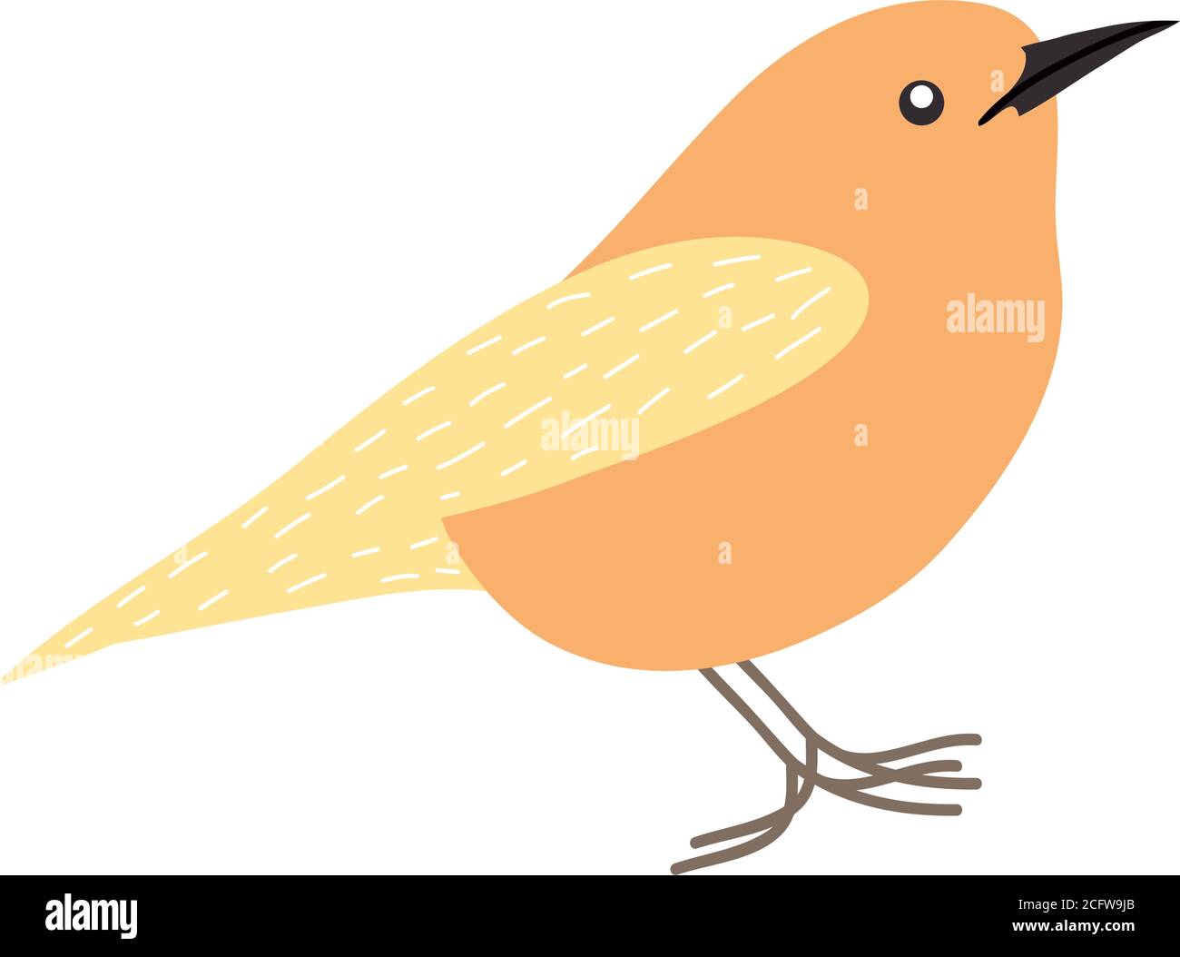 ornage bird icon over white background, flat style, vector illustration Stock Vector