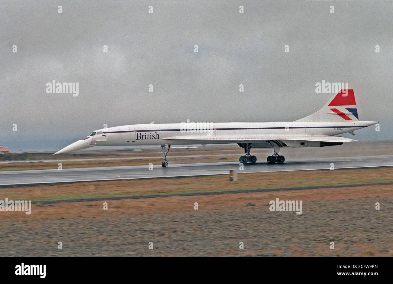 1977 - A left side view of a British Airways Concorde