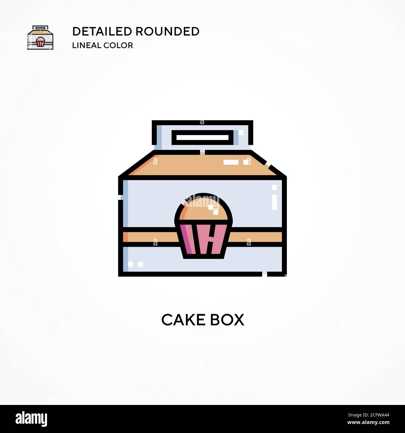 Cake box vector icon. Modern vector illustration concepts. Easy to edit