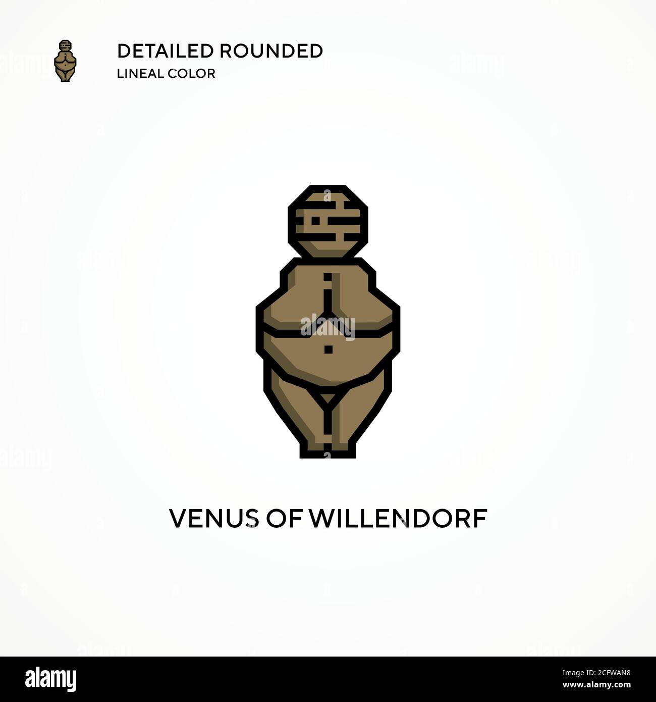 Venus of willendorf vector icon. Modern vector illustration concepts. Easy to edit and customize. Stock Vector
