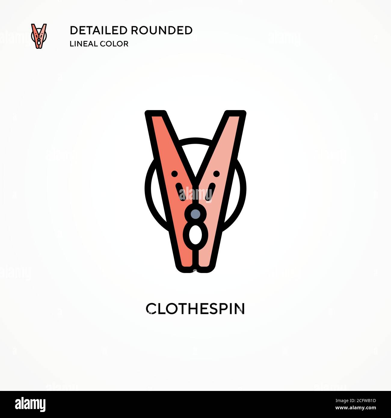 Clothespin vector icon. Modern vector illustration concepts. Easy to edit and customize. Stock Vector