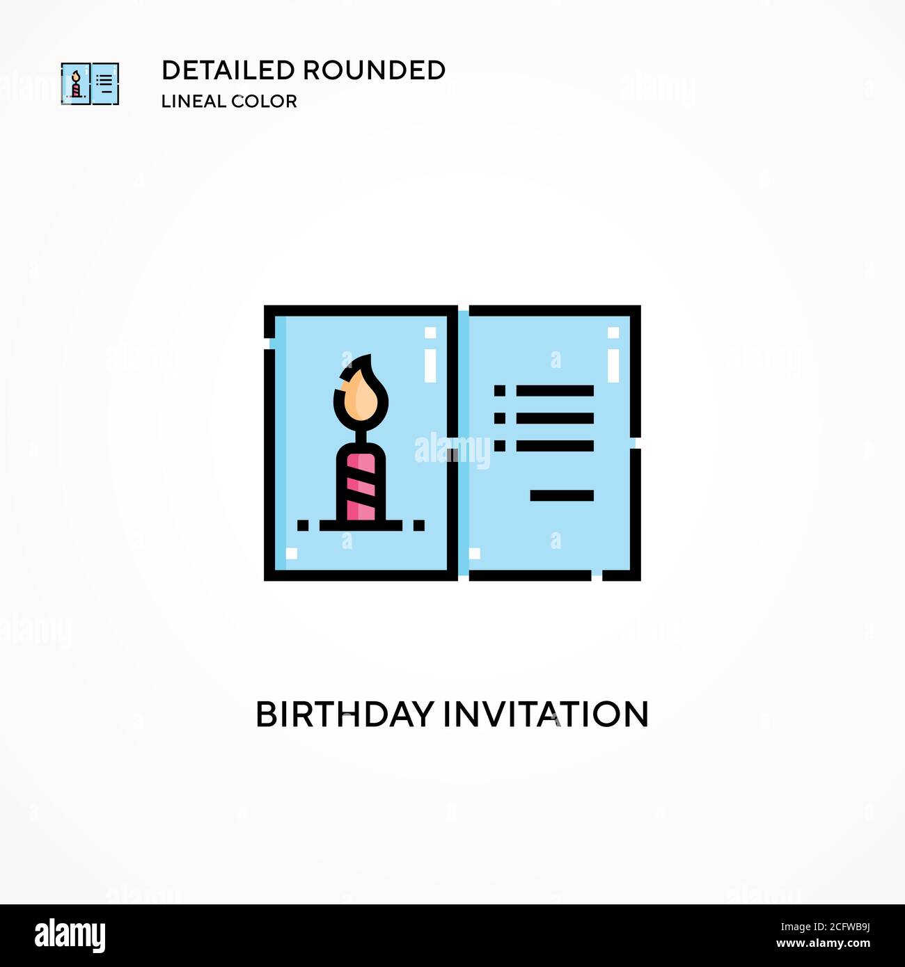 Birthday invitation vector icon. Modern vector illustration concepts