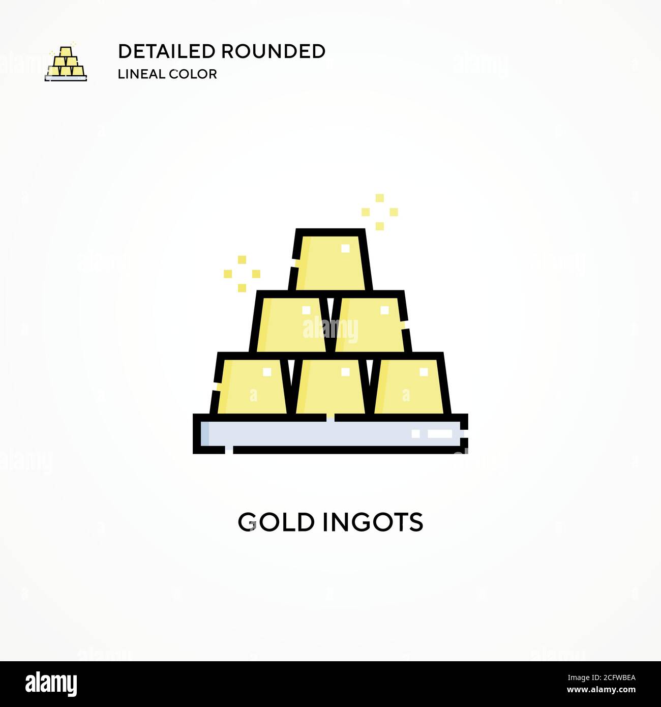 Gold Ingots vector icon. Modern vector illustration concepts. Easy to ...