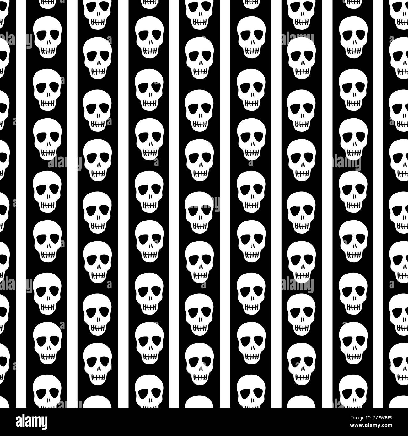 Striped pattern with skulls.Design for Halloween Stock Vector