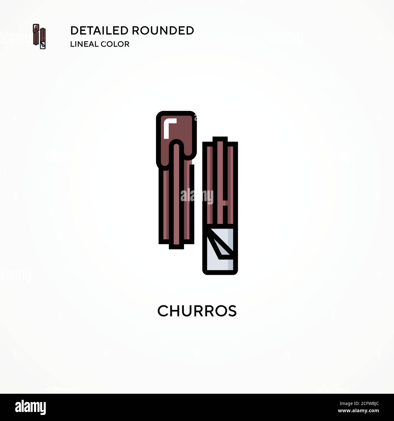 Churros vector icon. Modern vector illustration concepts. Easy to edit and customize. Stock Vector