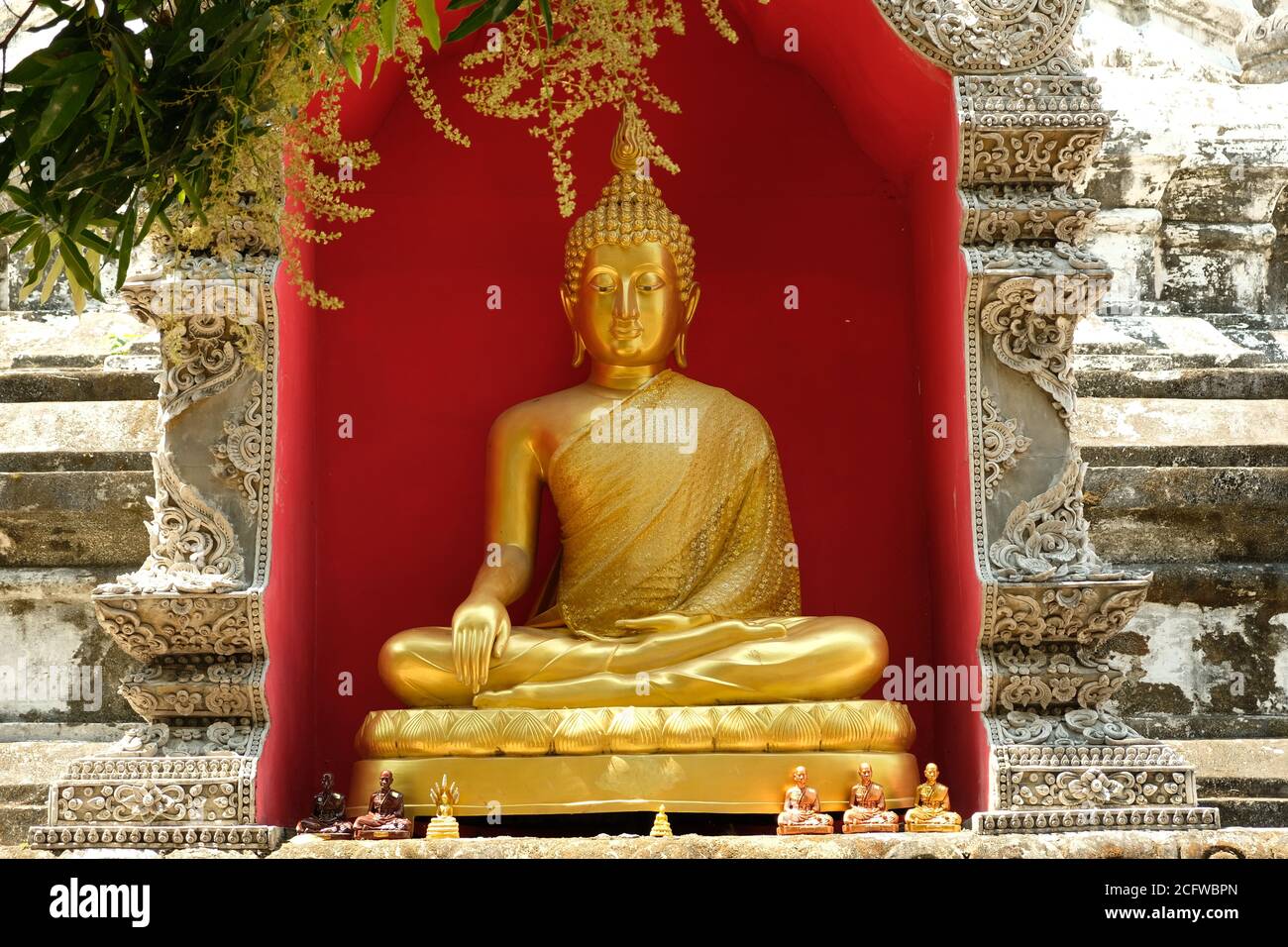 Chiang Mai Thailand - Golden Buddha statue in Temple Wat Buppharam ...