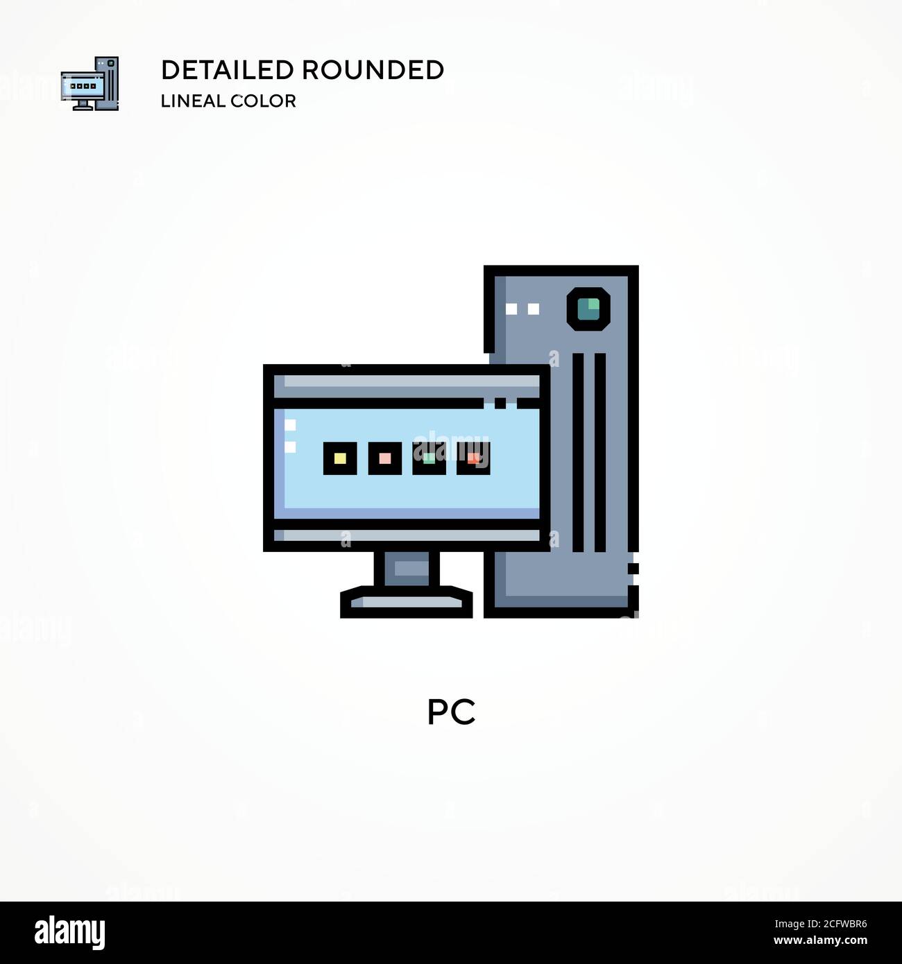 Pc vector icon. Modern vector illustration concepts. Easy to edit and ...