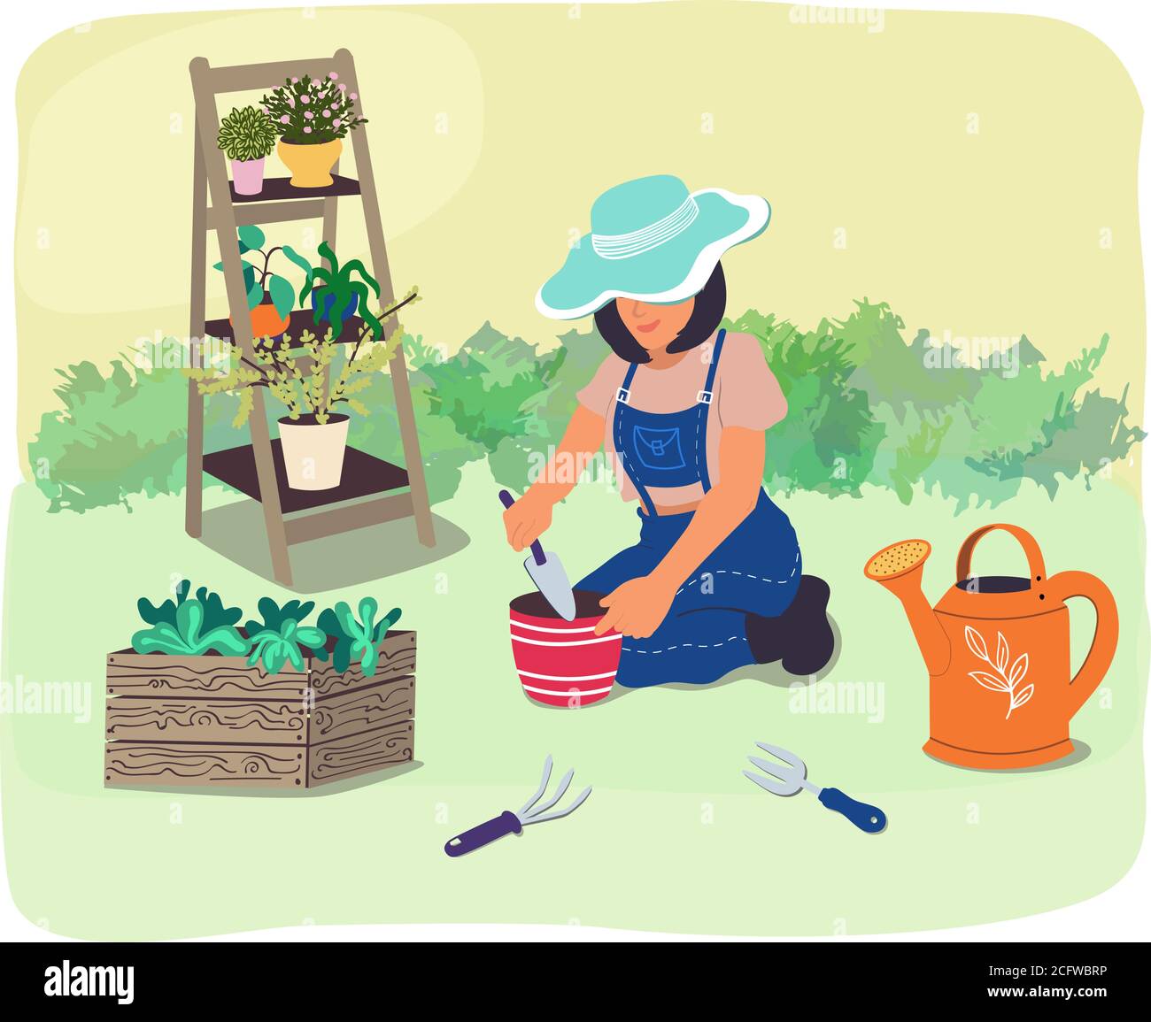 Seedling Planter Stock Vector Images - Alamy