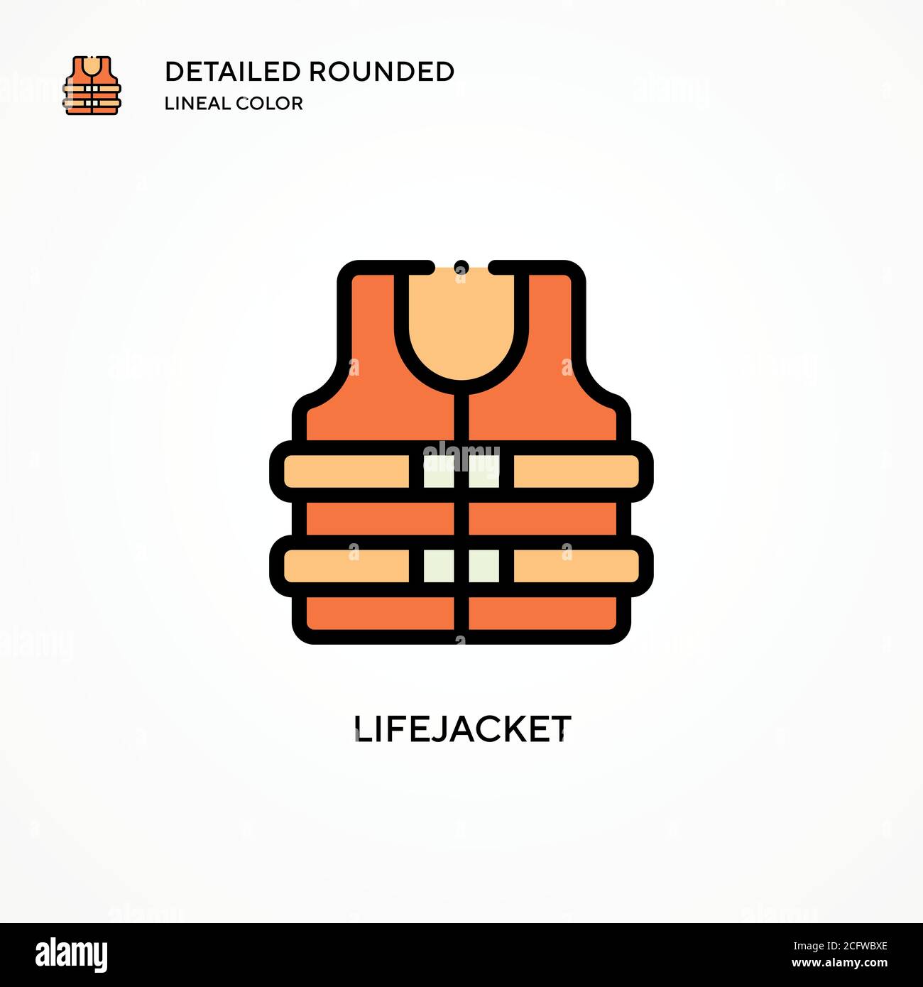 Lifejacket vector icon. Modern vector illustration concepts. Easy to edit and customize. Stock Vector