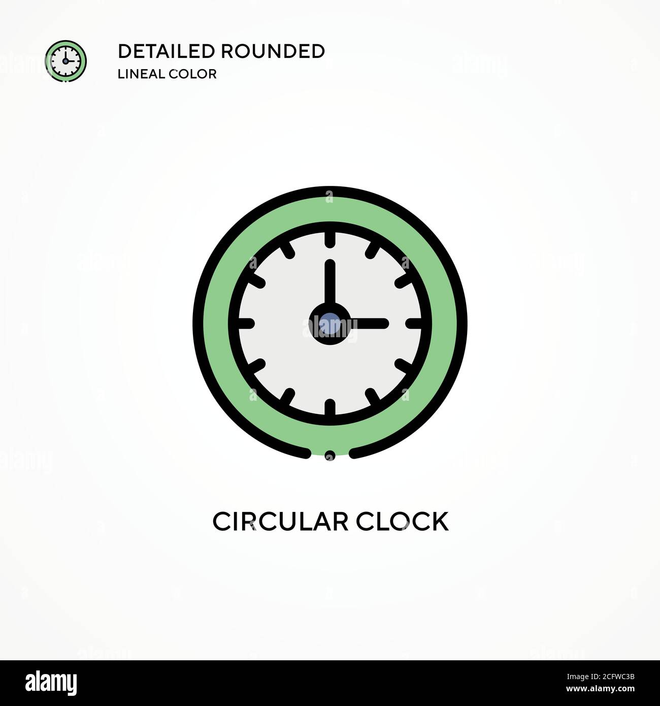 Circular clock vector icon. Modern vector illustration concepts. Easy to edit and customize. Stock Vector