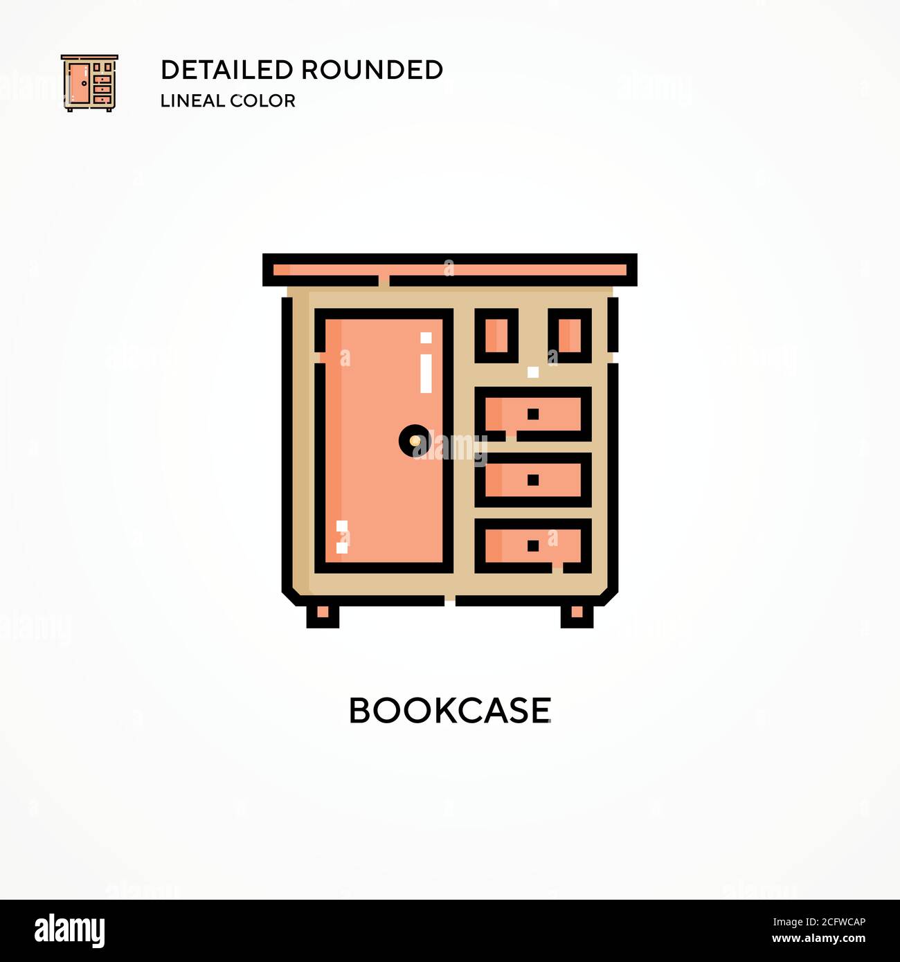 Bookcase vector icon. Modern vector illustration concepts. Easy to edit ...