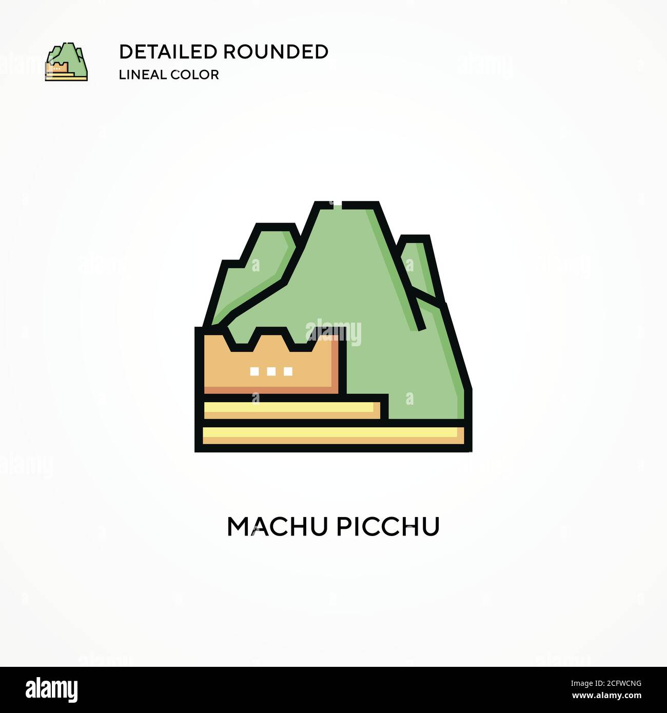 Machu picchu vector icon. Modern vector illustration concepts. Easy to edit and customize. Stock Vector