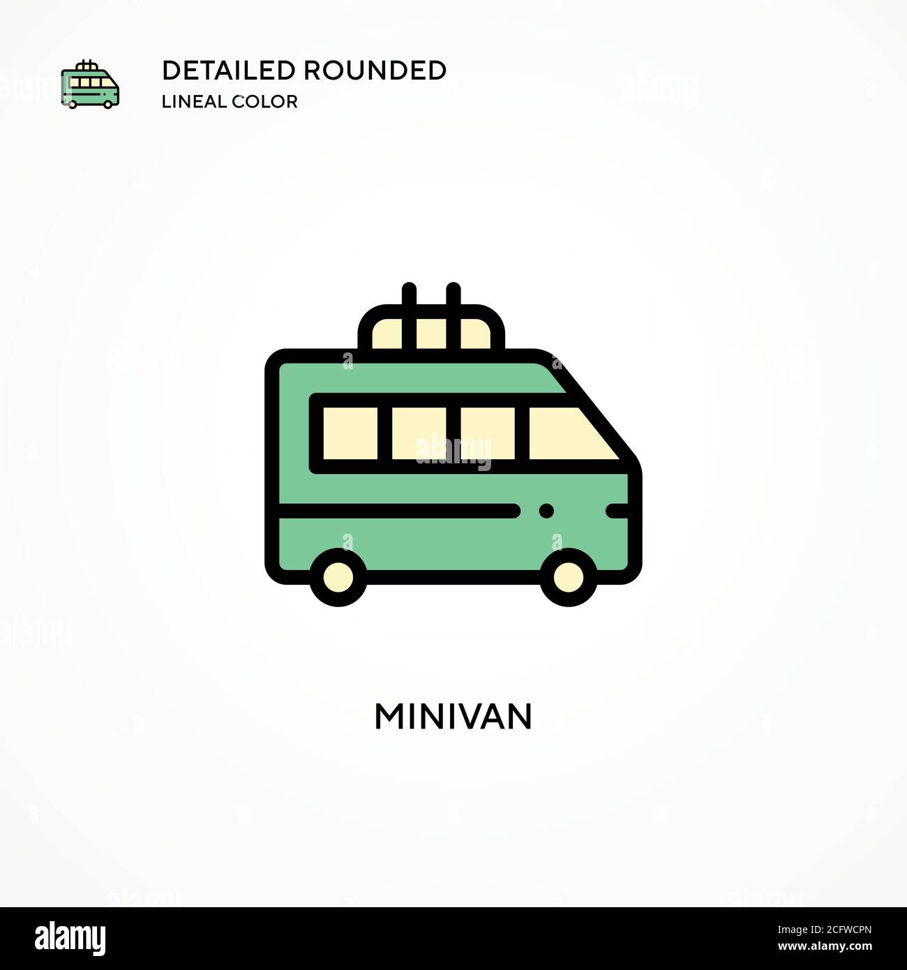 Minivan vector icon. Modern vector illustration concepts. Easy to edit and customize. Stock Vector
