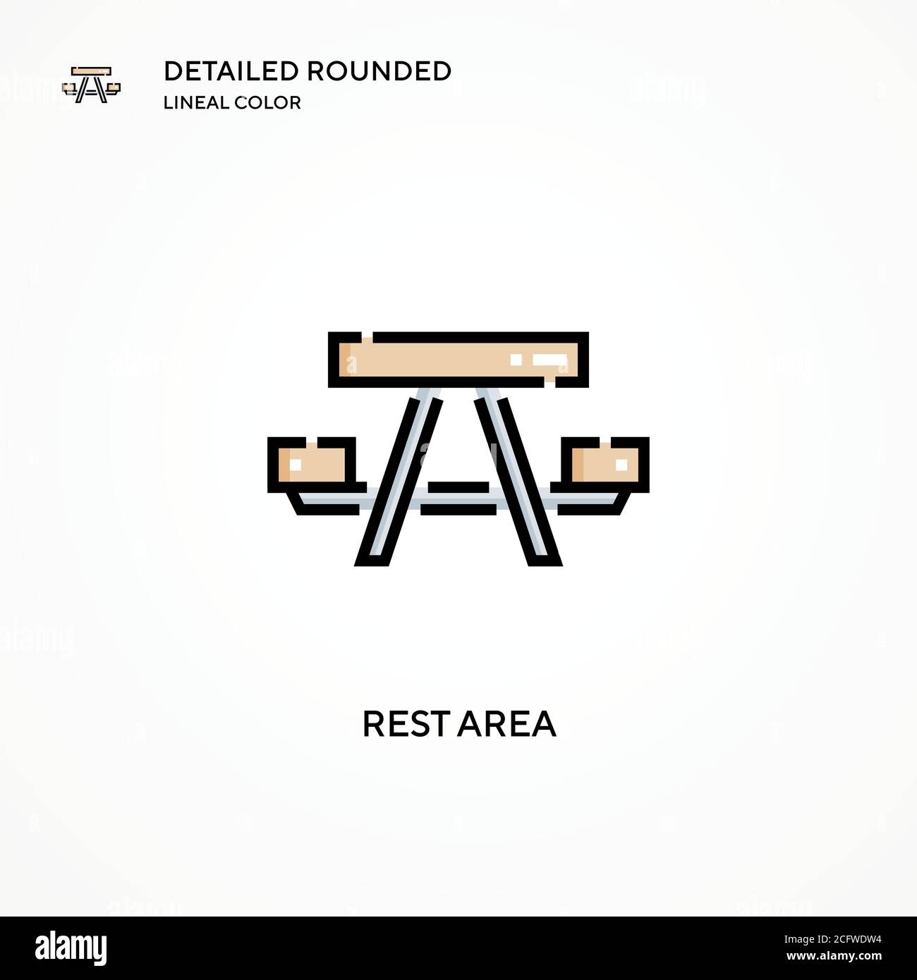Rest area vector icon. Modern vector illustration concepts. Easy to edit and customize. Stock Vector