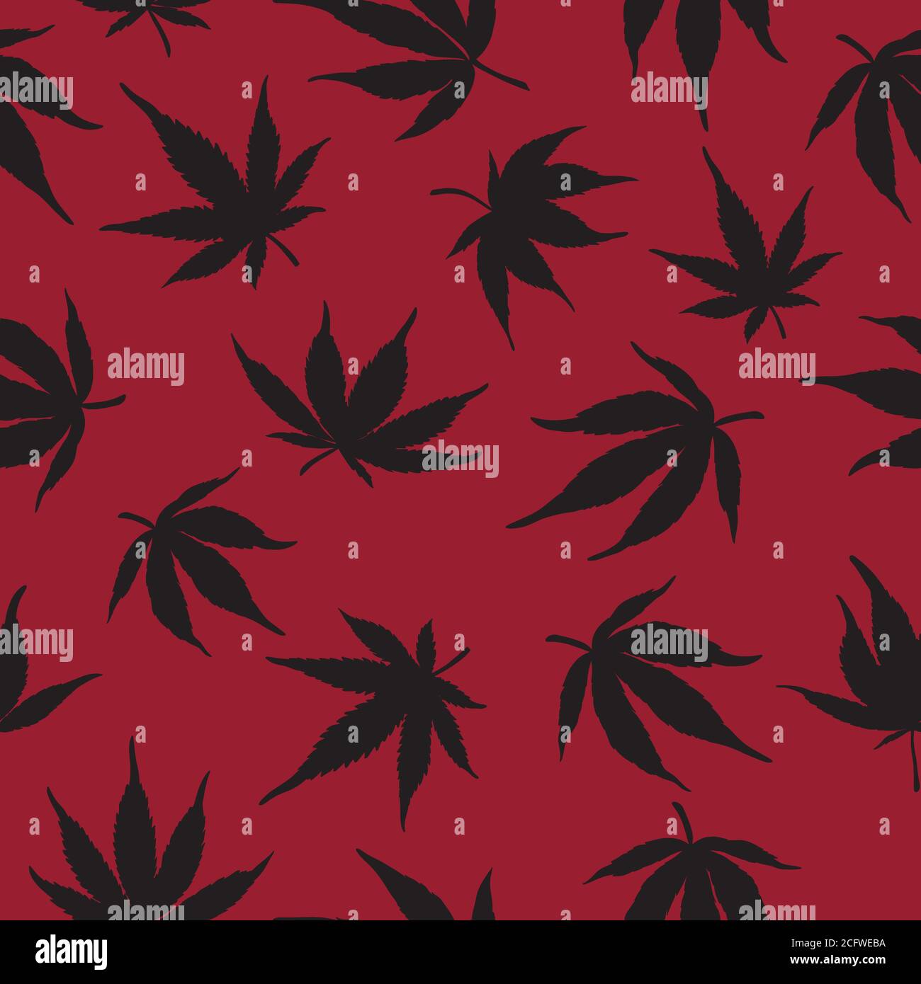 pattern of black hemp on a red background. Marijuana pattern on a red  background Stock Vector Image & Art - Alamy