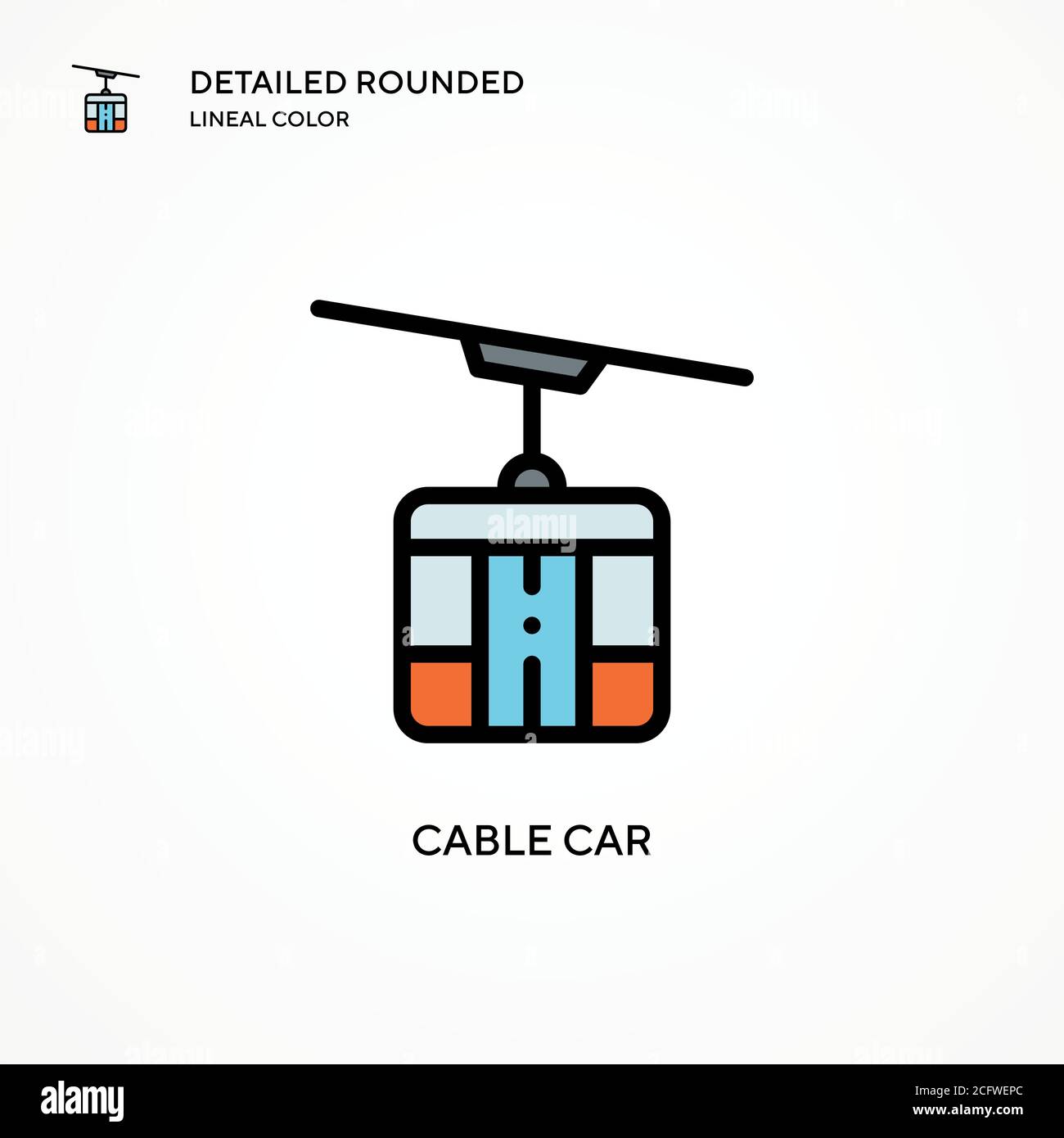 Cable car vector icon. Modern vector illustration concepts. Easy to edit and customize. Stock Vector