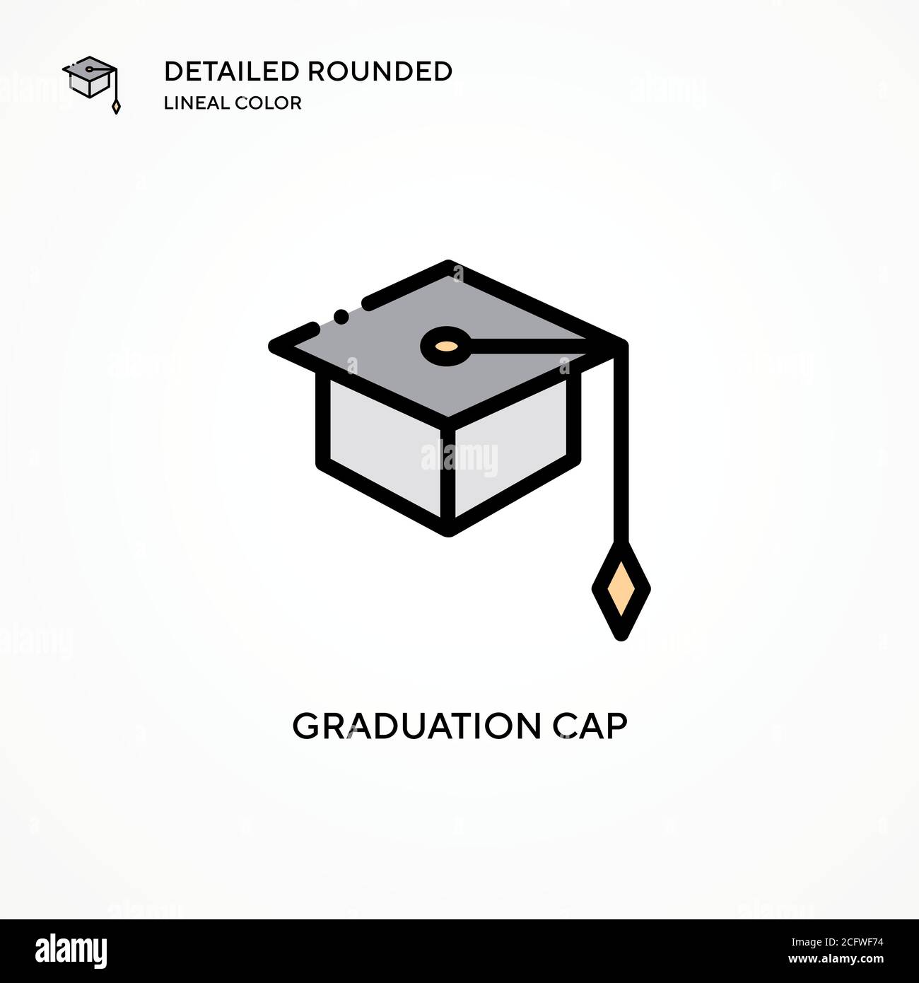 Graduation cap vector icon. Modern vector illustration concepts. Easy ...